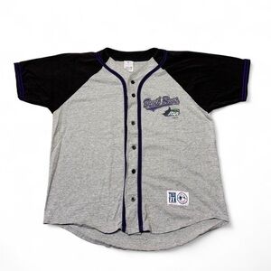 Vintage 1999 true fan Tampa bay devil rays two tone baseball jersey grey XL mens